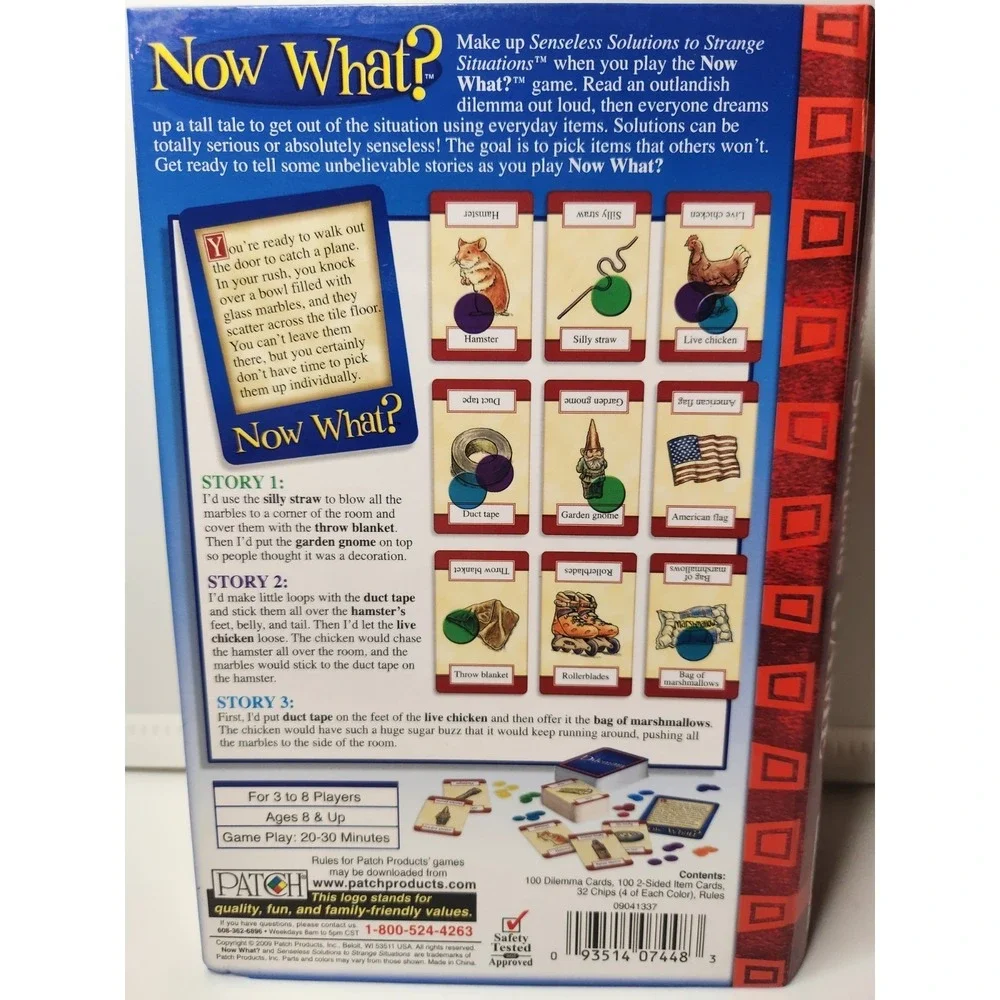 NEW! NOW WHAT Game Senseless Solutions to Strange Situations Interactive Family